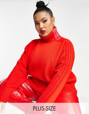 adidas Originals x IVY PARK plus knitted turtle kneck top in red