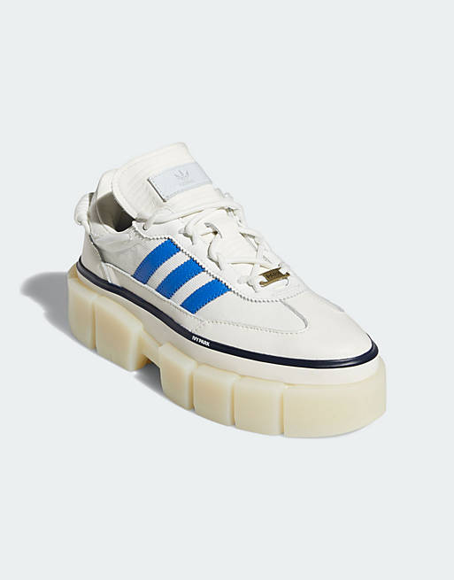 adidas Originals x IVY PARK Super Sleek trainers in white and blue with gum sole