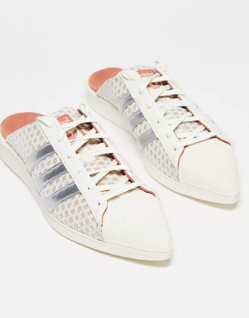 adidas Originals x IVY PARK Superstar mule trainers in off white and silver