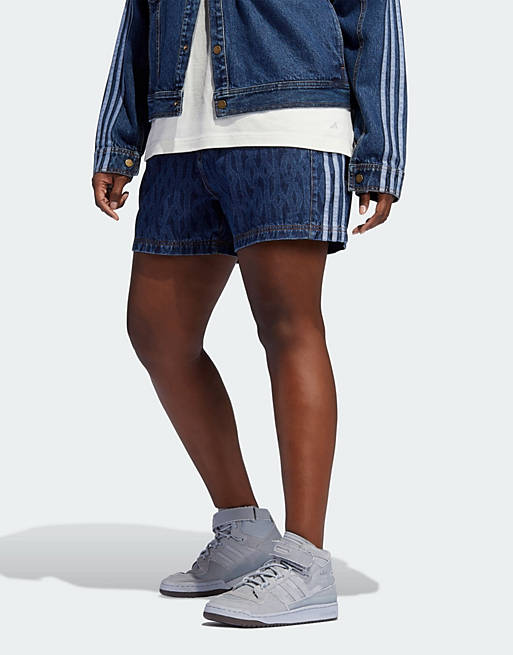 adidas Originals x IVY PARK tonal monogram denim shorts