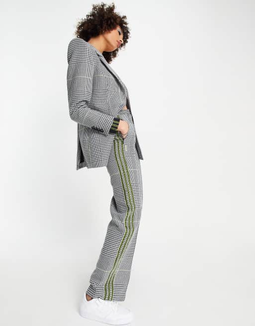 adidas Originals x IVY PARK trousers in dog tooth with green detail | ASOS