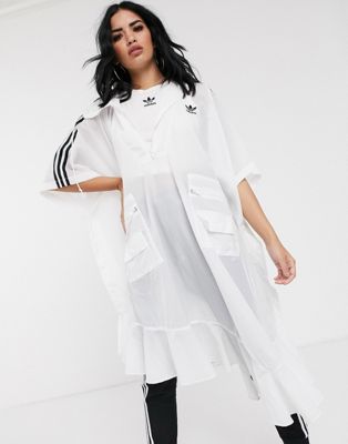 adidas Originals x J KOO trefoil kimono rain jacket in off white | ASOS