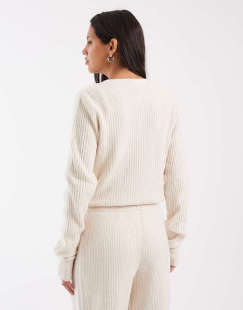 adidas Originals x Jennie cardigan avvolgente lavorato a maglia beige chiaro - view 1