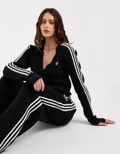 adidas Originals x Jennie cardigan avvolgente lavorato a maglia nero - view 1