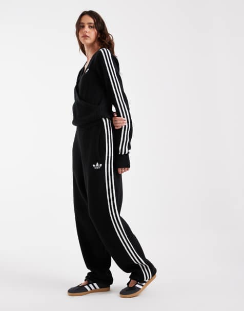 adidas Originals x Jennie knit cuffed track pants in black - view 1