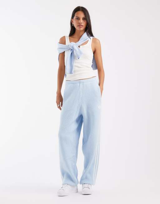 adidas Originals x Jennie knit cuffed track pants in soft blue | ASOS