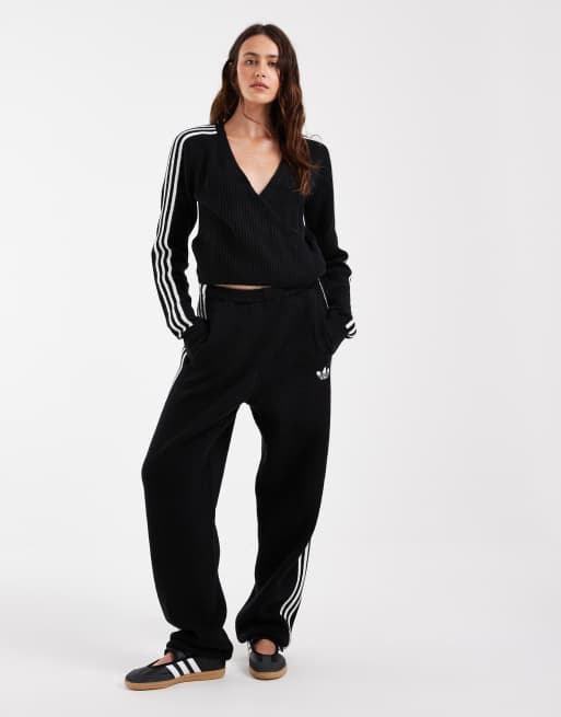 adidas Originals x Jennie Strick-Wickelcardigan in Schwarz, 2 von 4