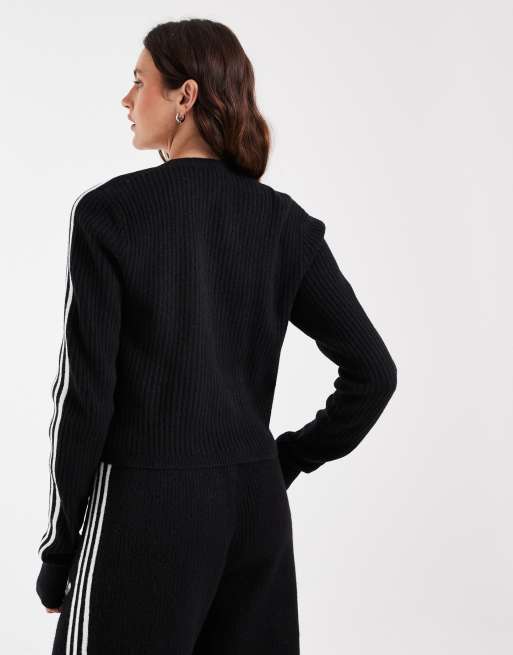 adidas Originals x Jennie Strick-Wickelcardigan in Schwarz, 4 von 4