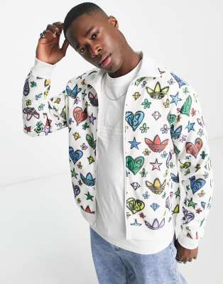 adidas Originals x Jeremy Scott Firebird track top in all over print