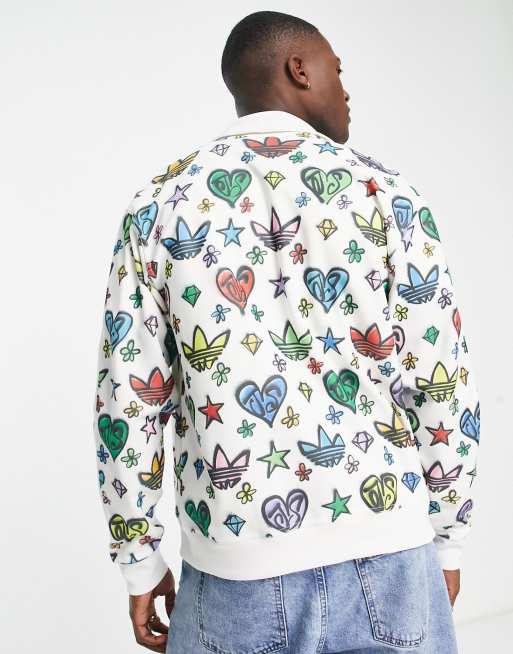 adidas Originals x Jeremy Scott Firebird track top in all over print