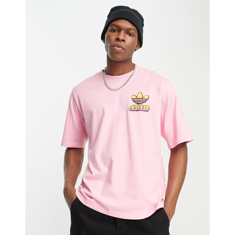 adidas Originals x Jeremy Scott graphic T-shirt in pink