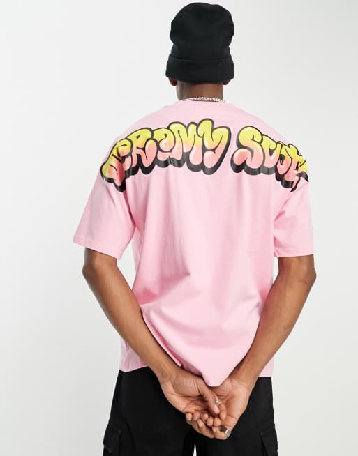 Odd Future White & Pink Striped Baseball Jersey