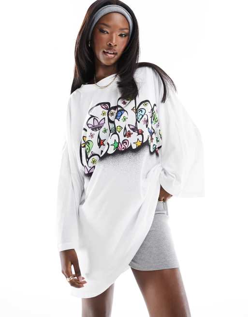 adidas Originals x Jeremy Scott one size t-shirt dress in white