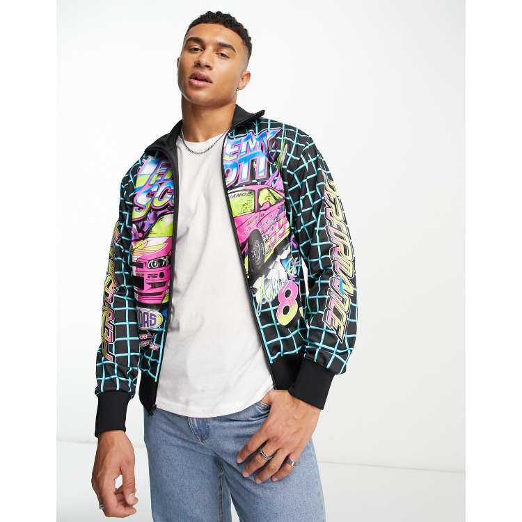 Herenhuis verdrietig stopcontact adidas Originals x Jeremy Scott Rally track top in black and multi | ASOS