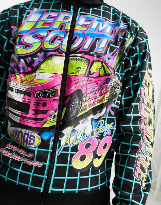 adidas Originals x Jeremy Scott Rally track top in black and multi