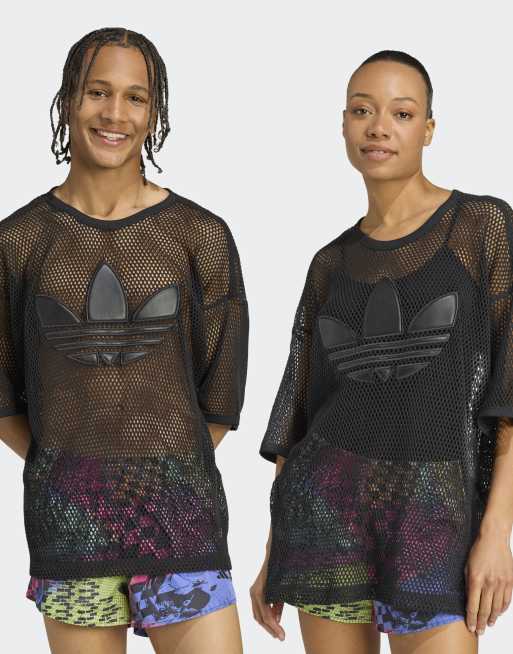 adidas Originals x Jeremy Scott - T-shirt in rete nera