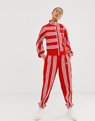 adidas Originals x Ji Won Choi - Pantaloni sportivi a righe miste rossi |  ASOS