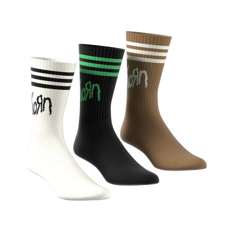 adidas Originals x KoRn 3 pack socks in white, black and brown | ASOS