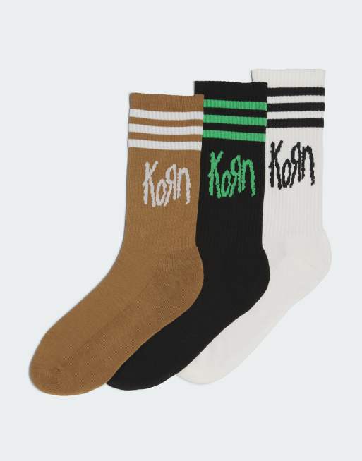 adidas Originals x KoRn 3-pack socks in white, black and