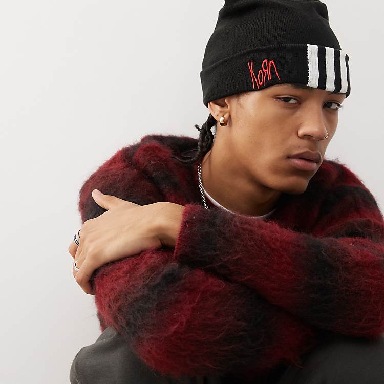 adidas Originals x KoRn 3-stripe beanies in black | ASOS adidas Originals x KoRn 3-stripe beanies in black | ASOS