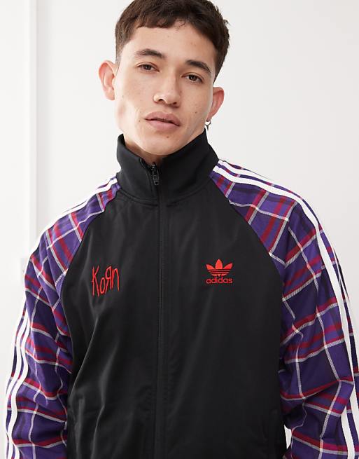adidas Originals x KoRn reversible track top in black, red adidas Originals x KoRn reversible track top in black, red