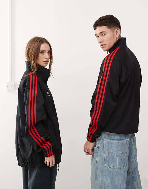 adidas Originals x KoRn reversible track top in black, red adidas Originals x KoRn reversible track top in black, red