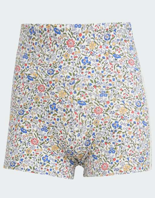 adidas Originals x Liberty London - Bootyshort in gebroken wit en rood