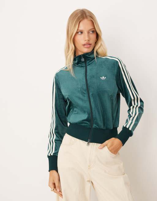 adidas Originals x Liberty London debossed velvet FIREBIRD track top in aurora ivy