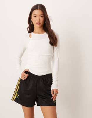 adidas Originals x Liberty London - Firebird - Short à fleurs - Noir