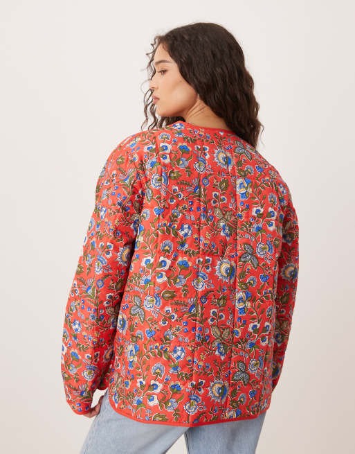 adidas Originals x Liberty London quilted jacket in red