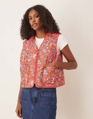 adidas Originals x Liberty London - Steppweste in Rot geblümt