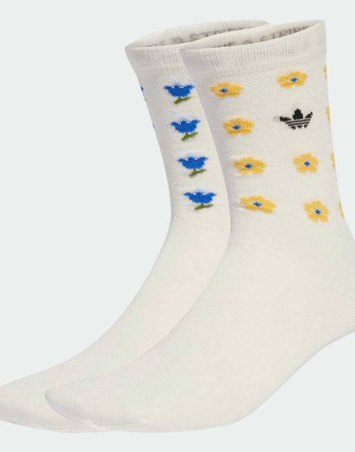 adidas Originals x Liberty London – Zestaw 2 par skarpetek do łydki w kolorze złamanej bieli