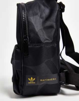 adidas Originals x Marimekko mini backpack in tonal black floral 
