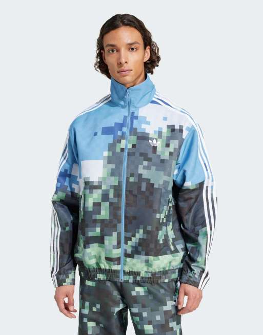 adidas Originals x Minecraft - Blå/limegrøn/grøn træningsjakke