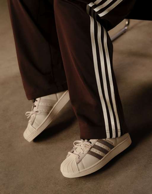adidas Originals x Molly-Mae Superstar Latte trainers in cream and brown, 2 of 6