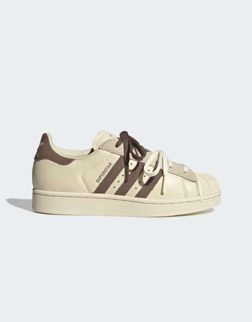 adidas Originals x Molly-Mae Superstar Latte trainers in cream and brown, 3 of 6