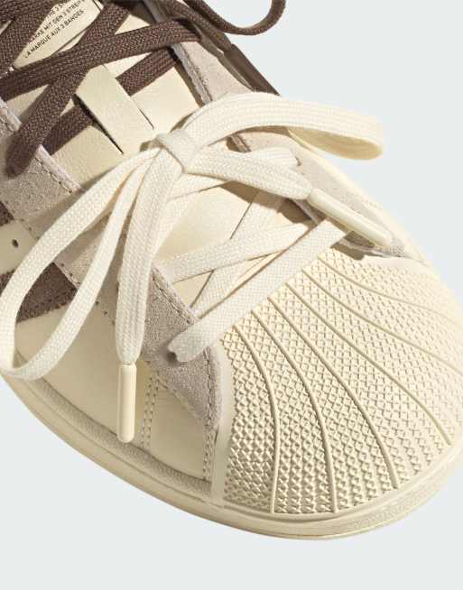 adidas Originals x Molly-Mae Superstar Latte trainers in cream and brown, 4 of 6