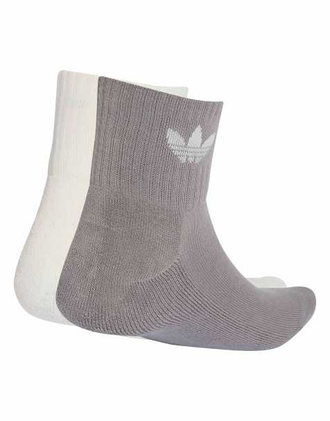 adidas Originals x Molly-Mae Trefoil 2 pack socks in grey and white