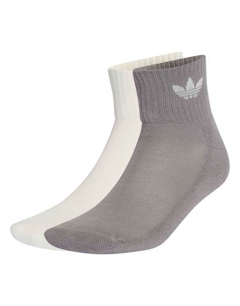 adidas Originals x Molly-Mae Trefoil 2-pack strumpor i grått och vitt - view 1