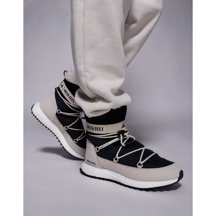 Adidas x Moon Boot Moonboost High Bootsブーツ ADIDAS x MOON BOOT Moonboost Womens High Top Shoes - BLACK