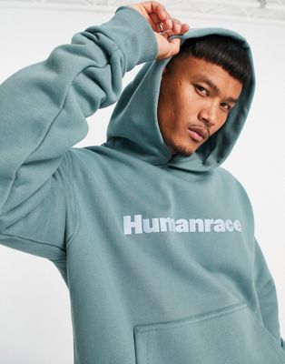 adidas Originals x Pharrell Williams premium basics hoodie in hazy emerald