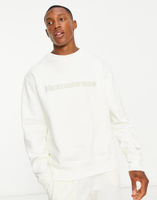 adidas Originals adidas Originals x Pharrell Williams premium basics sweatshirt in off white