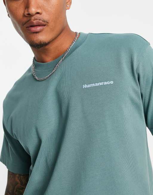 adidas Originals x Pharrell Williams premium basics t-shirt in hazy emerald