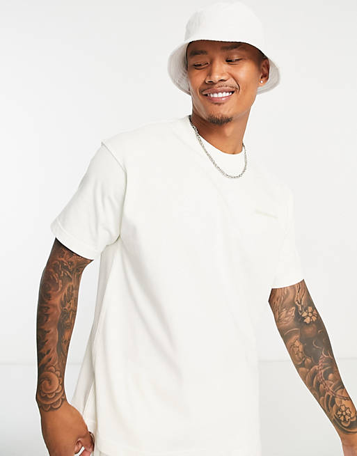 adidas Originals x Pharrell Williams premium basics t-shirt in off ...