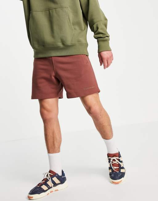 adidas Originals x Pharrell Williams premium shorts in burgundy ASOS