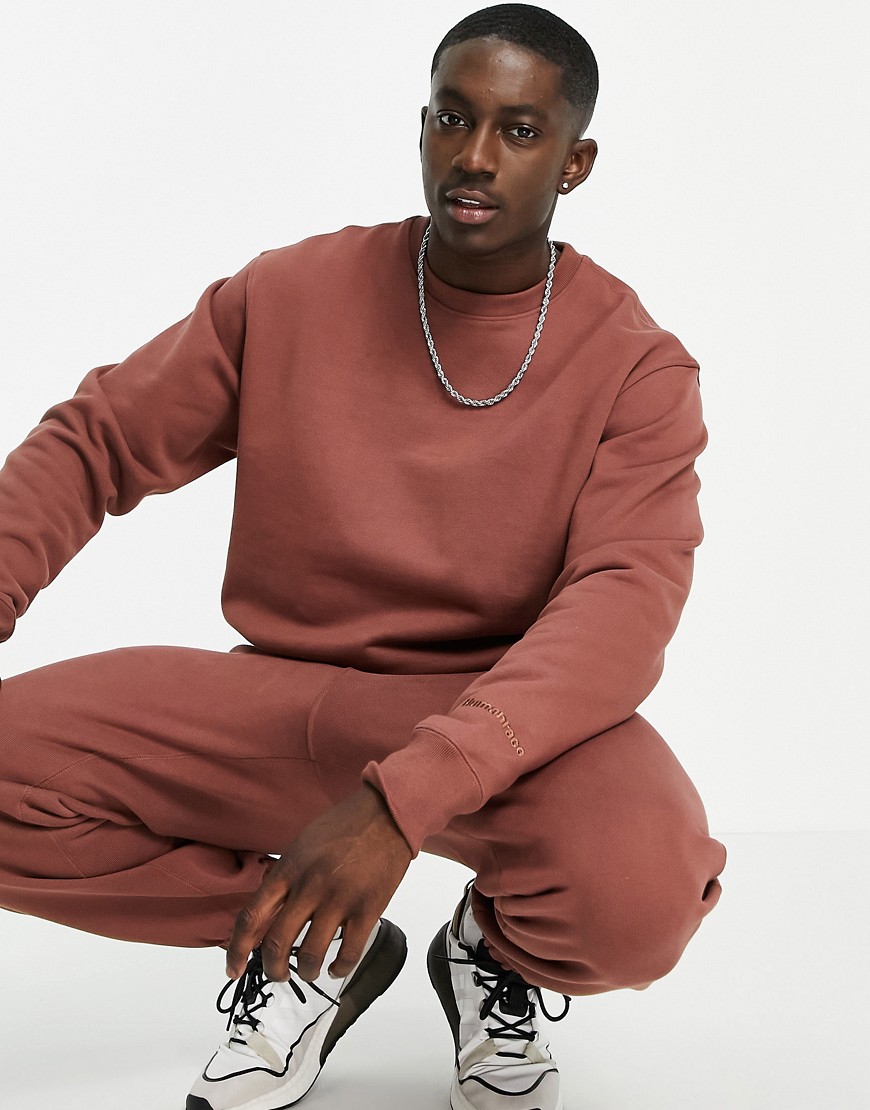 Adidas Originals x Pharrell Williams premium sweatshirt in burgundy-Red
