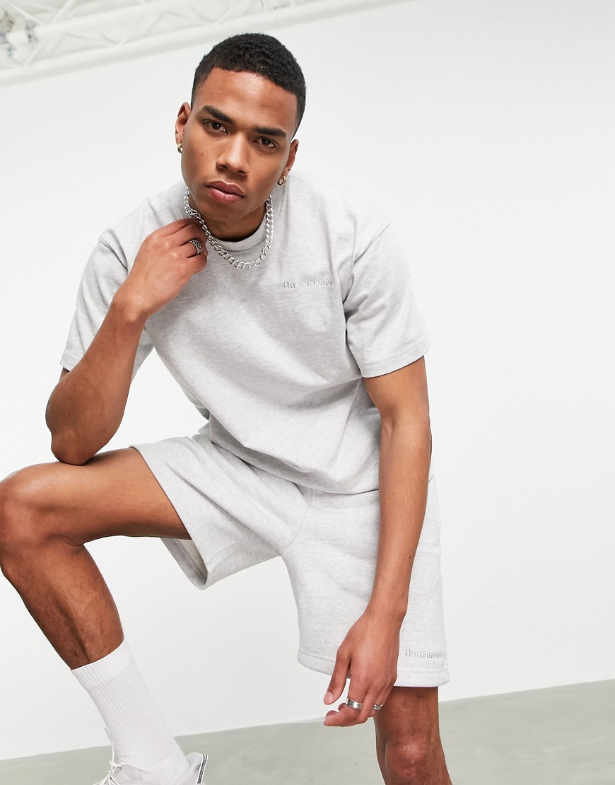 Adidas Originals x Pharrell Williams premium t-shirt in light grey