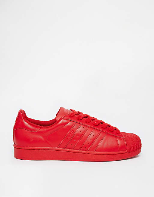 ADIDAS X PHARRELL WILLIAMS Superstar Supercolor Red Flat leather sneakers