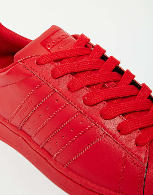 ADIDAS X PHARRELL WILLIAMS Superstar Supercolor Red Flat leather