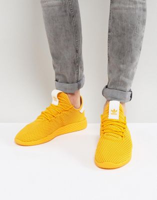 adidas Originals x Pharrell Williams Tennis HU Sneakers In Yellow 